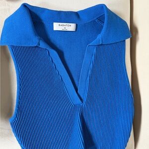Babaton Royal Blue Ribbed Knit Top